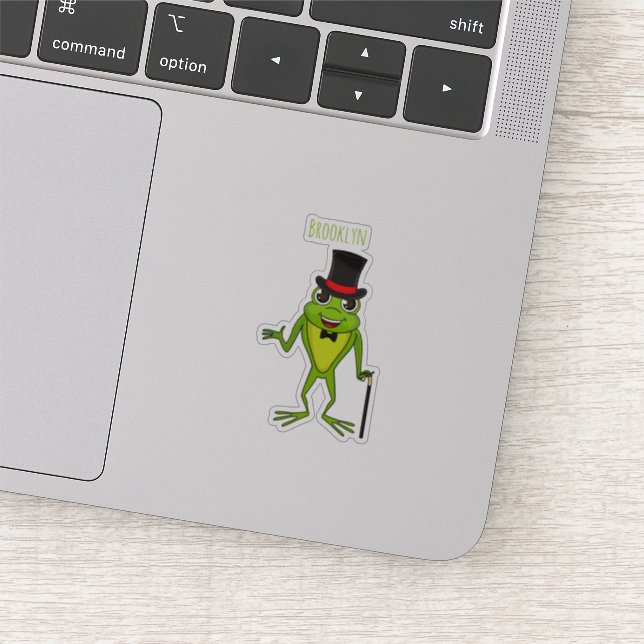 Sticker Drôle grenouille avec chapeau dessus dessin animé (Détail)