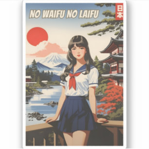 Sticker Drôle Japon Kawaii Waifu Anime fille Humour
