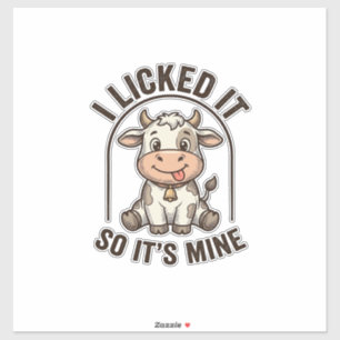 Sticker Drôle Je L'ai Léché Vache Design De T-Shirt De Fer