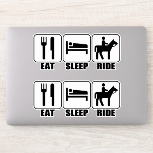 Sticker Drôle "Mange, Dors, Ride a Horse" Équitation