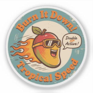 Sticker Drôle Mango Racer Vitesse Tropicale Boost