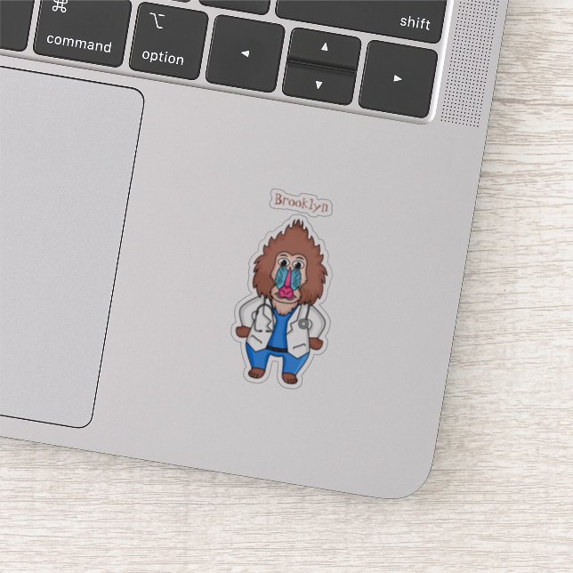 Sticker Drôle manuel dessin d'un médecin (Détail)