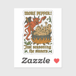 Sticker Drôle Mème Médiéval Diable Dessin Halloween