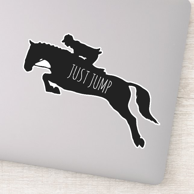 Sticker Drôle mignon Juste Sauter Cheval Equestre Voiture  (Détail)