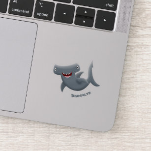 Sticker Drôle mignon requin marteau dessin animé