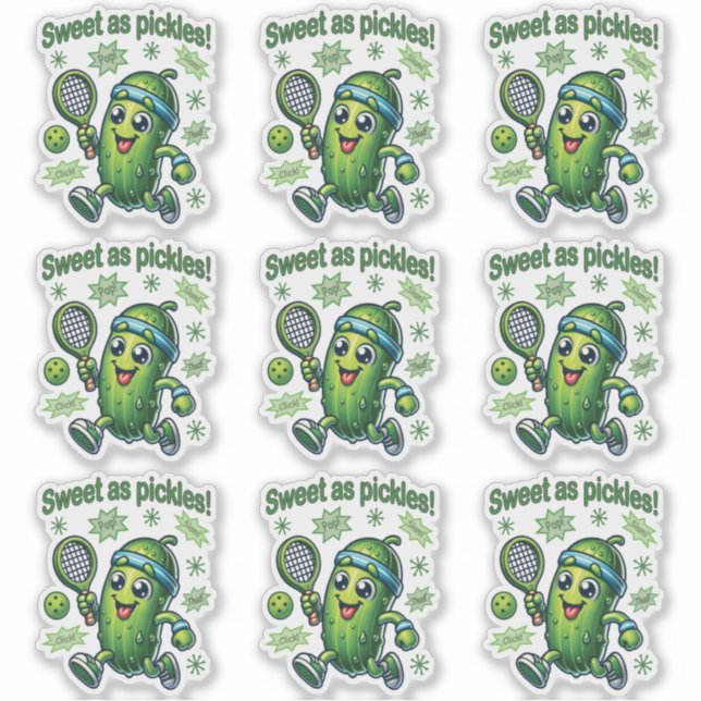 Sticker Drôle mignon sucré comme chatons Pickleball (Devant)