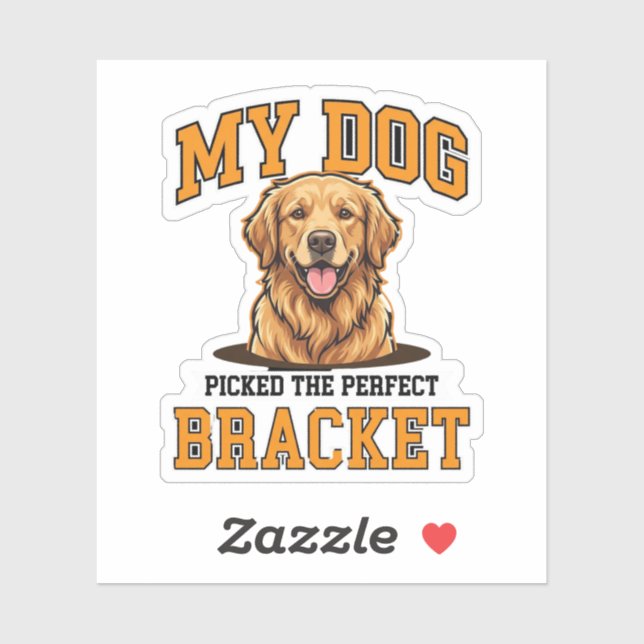 Sticker Drôle Mon Chien A Choisi Le Parfait Bracket Basket (Feuille)