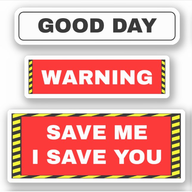 Sticker Drôle Motivational Hardhat Worker - Avertissement  (Devant)