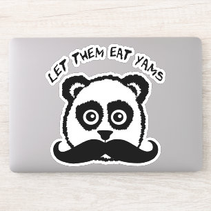 Sticker Drôle Panda Moustache Laissez-Les Manger Des Yams