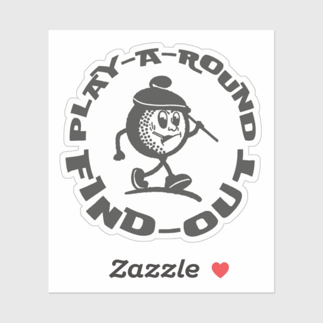 Sticker Drôle Papa Golf Rétro Jouez un Tour et Découvrez (Feuille)
