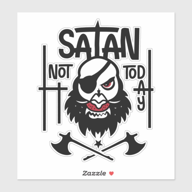 Sticker Drôle Pas Aujourd'Hui Satan - Détenu (Feuille)