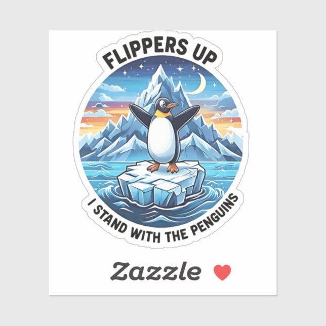 Sticker Drôle Penguin Résiste À La Manifestation Contre Le (Feuille)