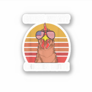 Sticker Drôle Plaisanterie de poulet Devinez Quel Bouton d