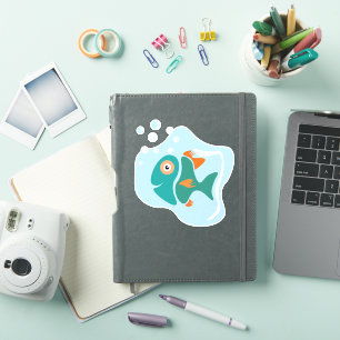 Sticker Drôle Poisson élégant