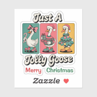 Sticker Drôle Rétro Juste Une Oie Joyeuse Noël 90