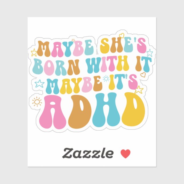 Sticker Drôle Sarcastique Infirmière Badge Reel ADHD (Feuille)