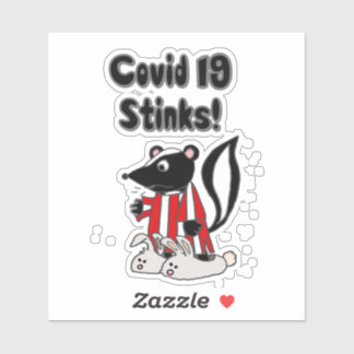 Sticker Drôle Sick Skunk Covid 19 Stinks