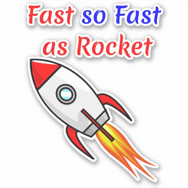 Sticker Drôle Skateboard Design - Speed Fast Rocket (Devant)