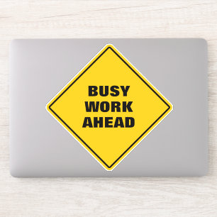 Sticker Drôle travail occupé à l'avant-jeu de la route pan