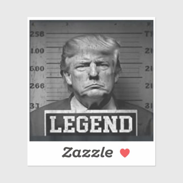 Sticker Drôle Trump 2024 Mugshot Président Légende (Feuille)