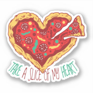 Sticker Drôle Valentine PIZZA Prenez Une Partie De Mon Coo