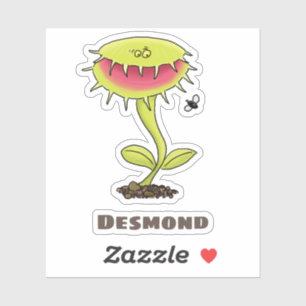 Sticker Drôle Vénus piège à mouches dessin plante