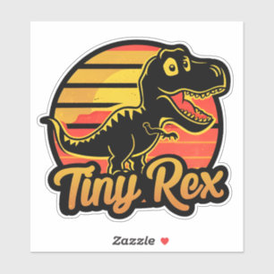 Sticker Drôle Vintage Dinosaur Trex au Sunset Tiny Rex