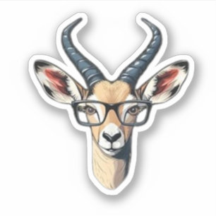 Sticker Drôle visage gazelle pour les amateurs de safari e