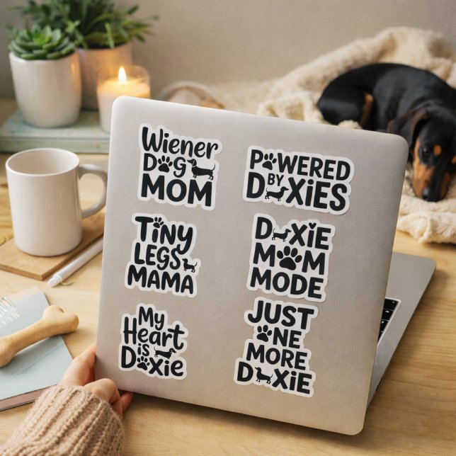 Sticker Drôles de citations de maman Doxie Dachshund (doxie mom phrases)