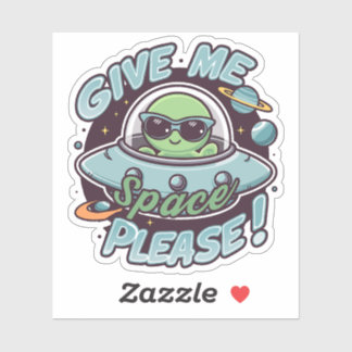 Sticker Drôles de jeux de mots sur les aliens verts mignon