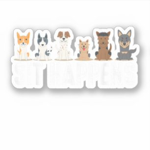 Sticker Drôles d'incidents survenus Chiens cool assis
