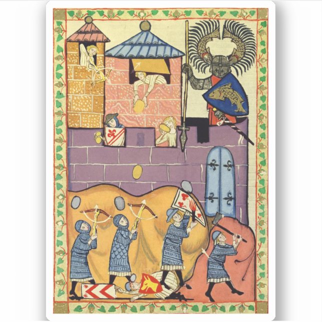 Sticker Dropping Rocks, Manesse de Codex du XIVe siècle (Devant)