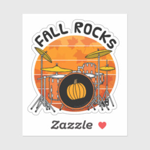 Sticker Drummer Musicien Automne Thanksgiving
