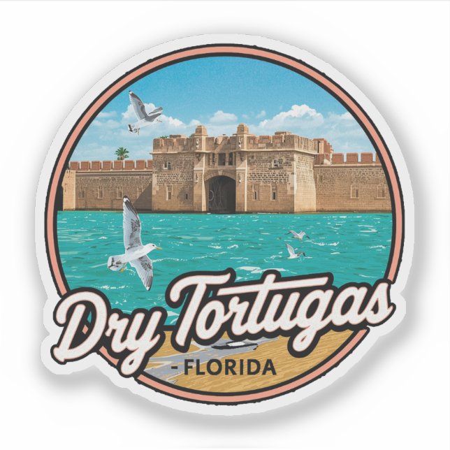 Sticker Dry Tortugas Floride Voyage Ancien (Devant)