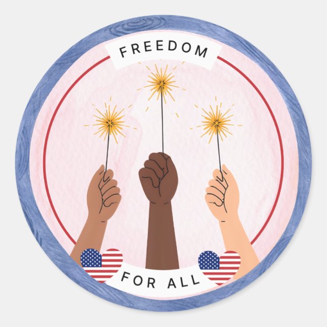 Sticker du 4 juillet inclusif - Liberté pour tous (Devant)