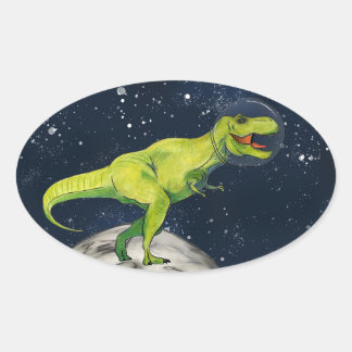 Sticker du capitaine T-rex Dinosaure spatial