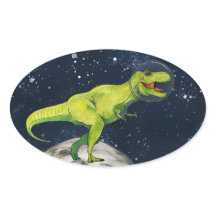 Sticker du capitaine T-rex Dinosaure spatial