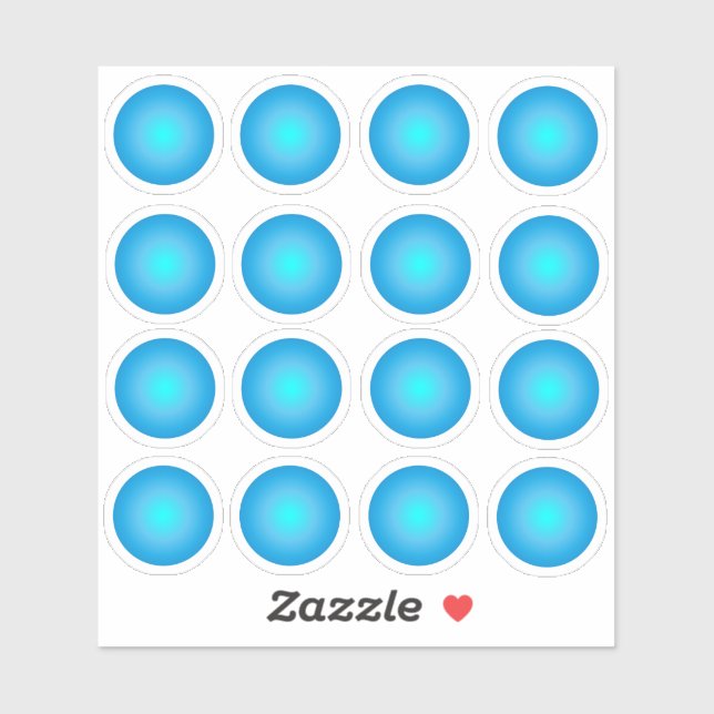 Sticker du cercle 16 en néon bleu (Feuille)
