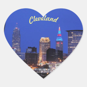 Sticker du coeur de nuit de Cleveland, Ohio