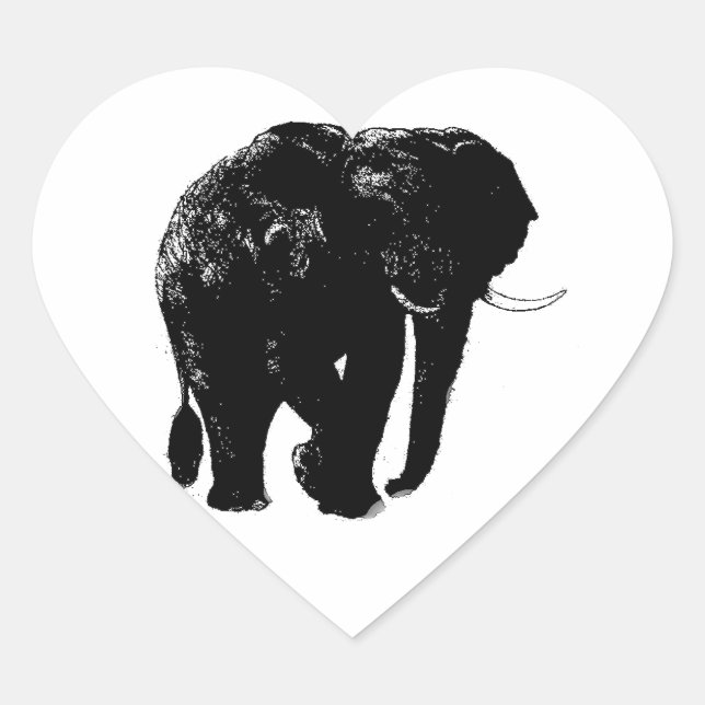 Sticker du coeur éléphant (Devant)
