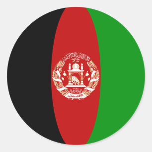 Sticker du drapeau Fisheye d'Afghanistan