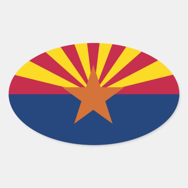 Sticker du drapeau ovale de l'Arizona (Devant)