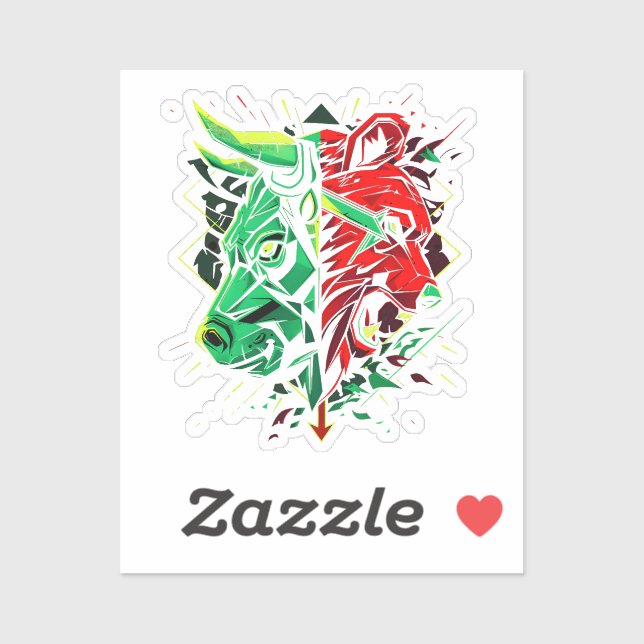 Sticker Du duel entre le taureau et l'ours  (Feuille)