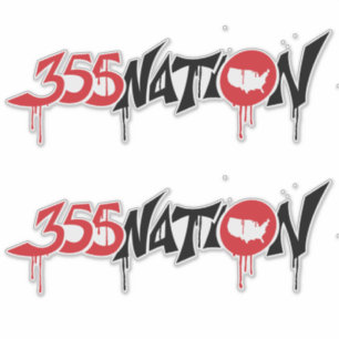 Sticker du logo de style graffiti de 355Nation