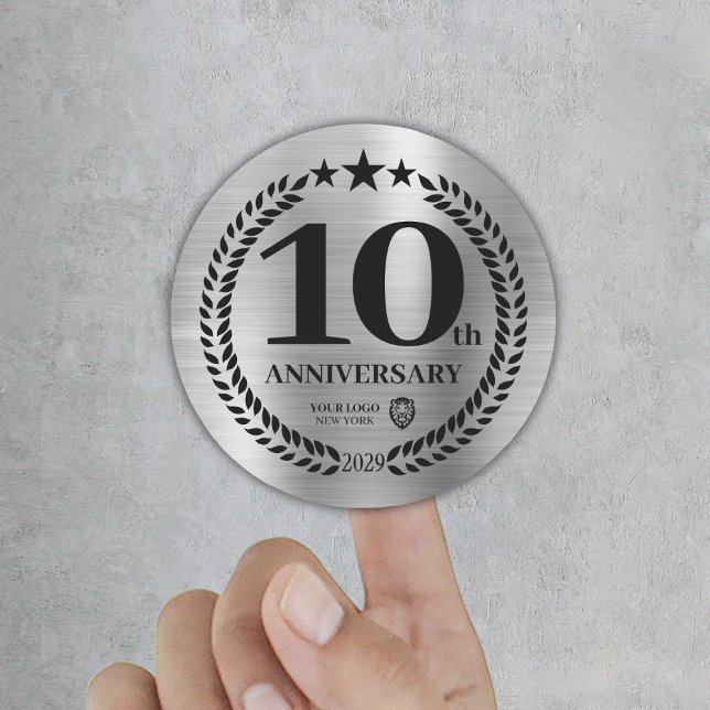 Sticker du logo d'entreprise du 10e anniversaire d (Silver 10th Anniversary Business Logo Sticker
)
