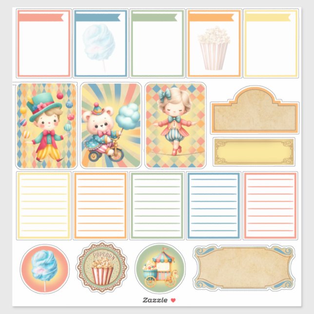 Sticker du planificateur de cirque pour bébés (Feuille)