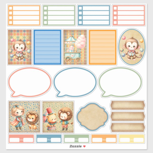 Sticker du planificateur de cirque pour bébés (Feuille)