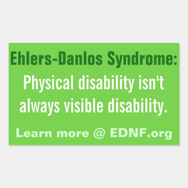 Sticker du syndrome d'Ehlers-Danlos (SDE) - EDNF.o (Devant)