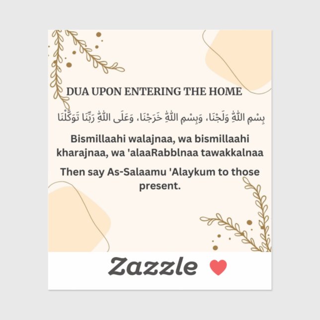 STICKER DUA À L'ENTRÉE DE LA MAISON (Feuille)