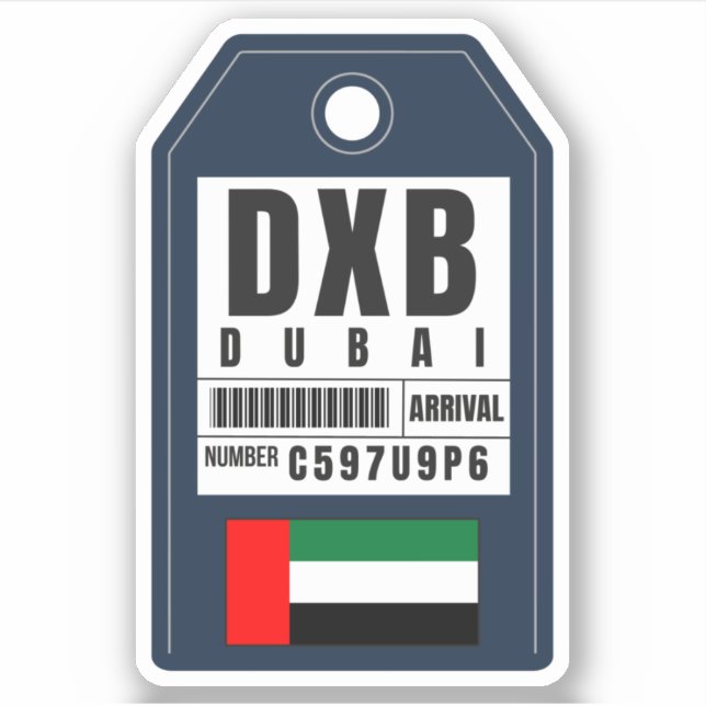 Sticker Dubai Boarding Pass - Émirats Arabes Unis DXB (Devant)